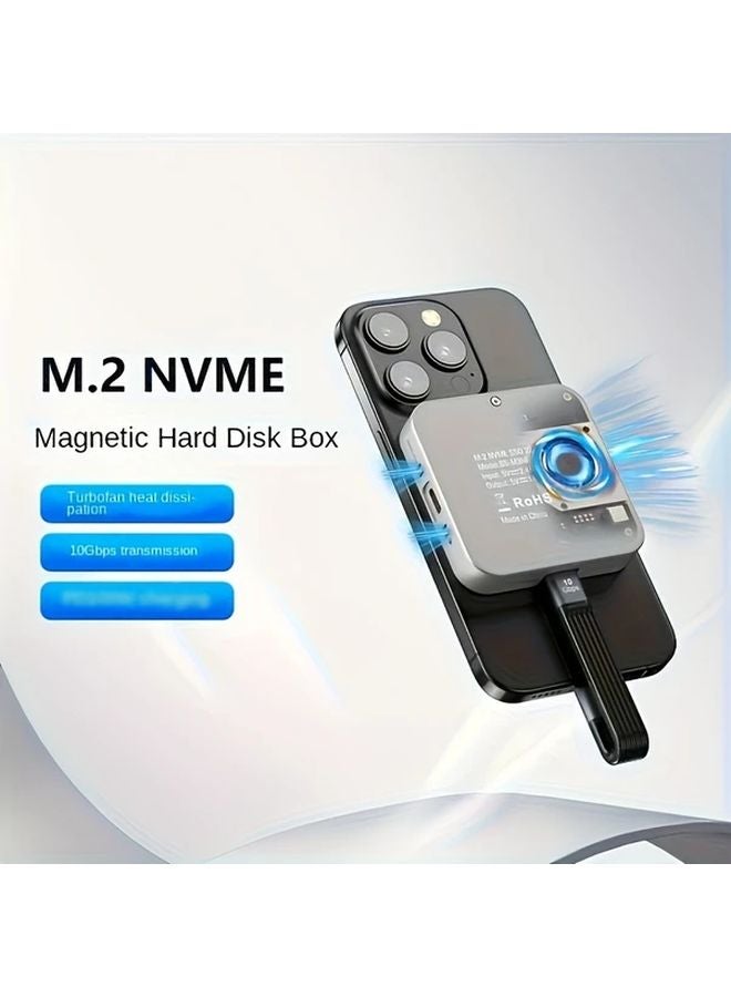 2TB Magnetic Aluminum Hard Drive Enclosure With Turbo Fan Cooling 10Gbps Transfer Dual Type C Ports PD100W Fast Charging - Image 1